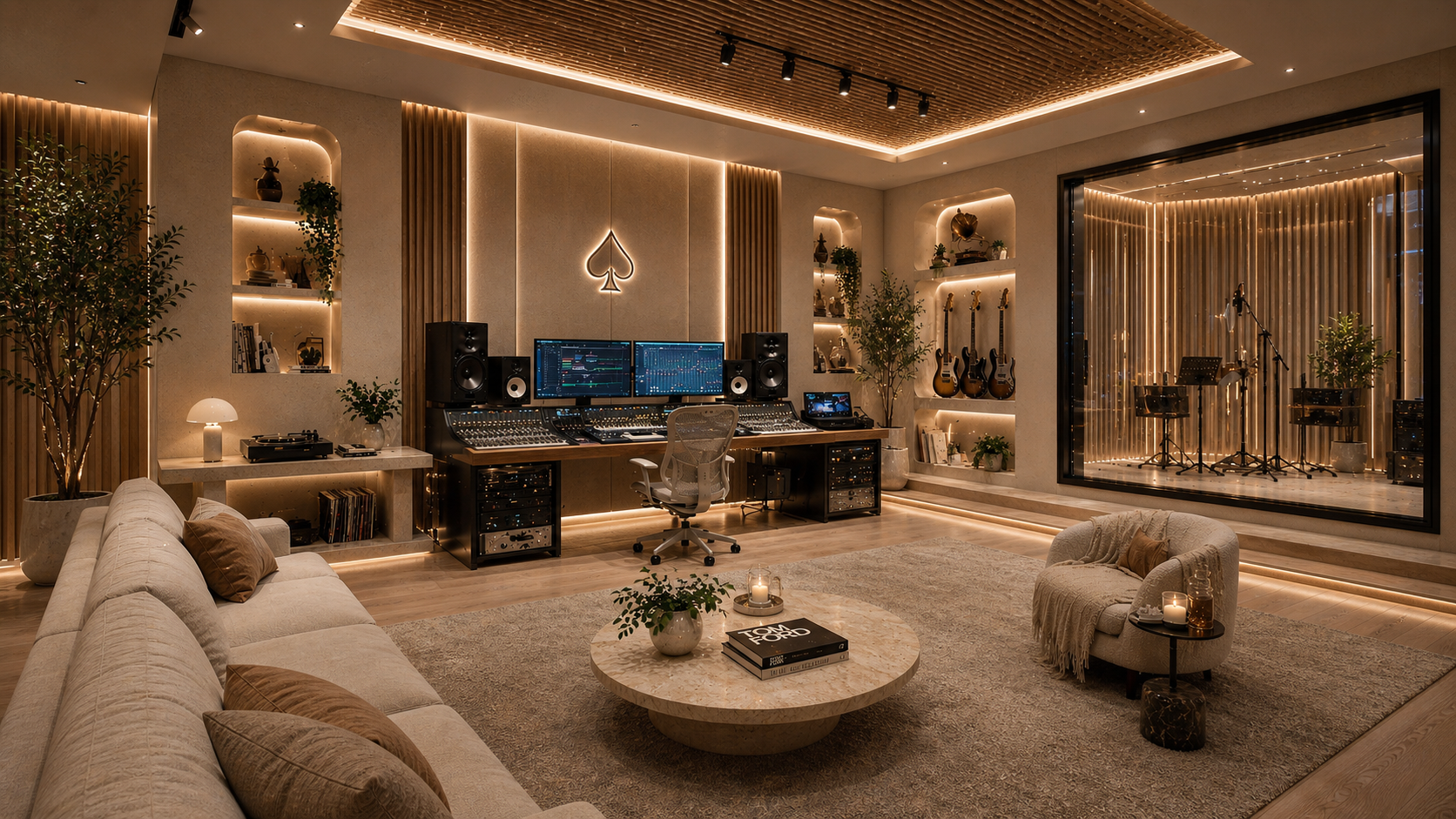 Vista panorámica del estudio de grabación premium ACE Records