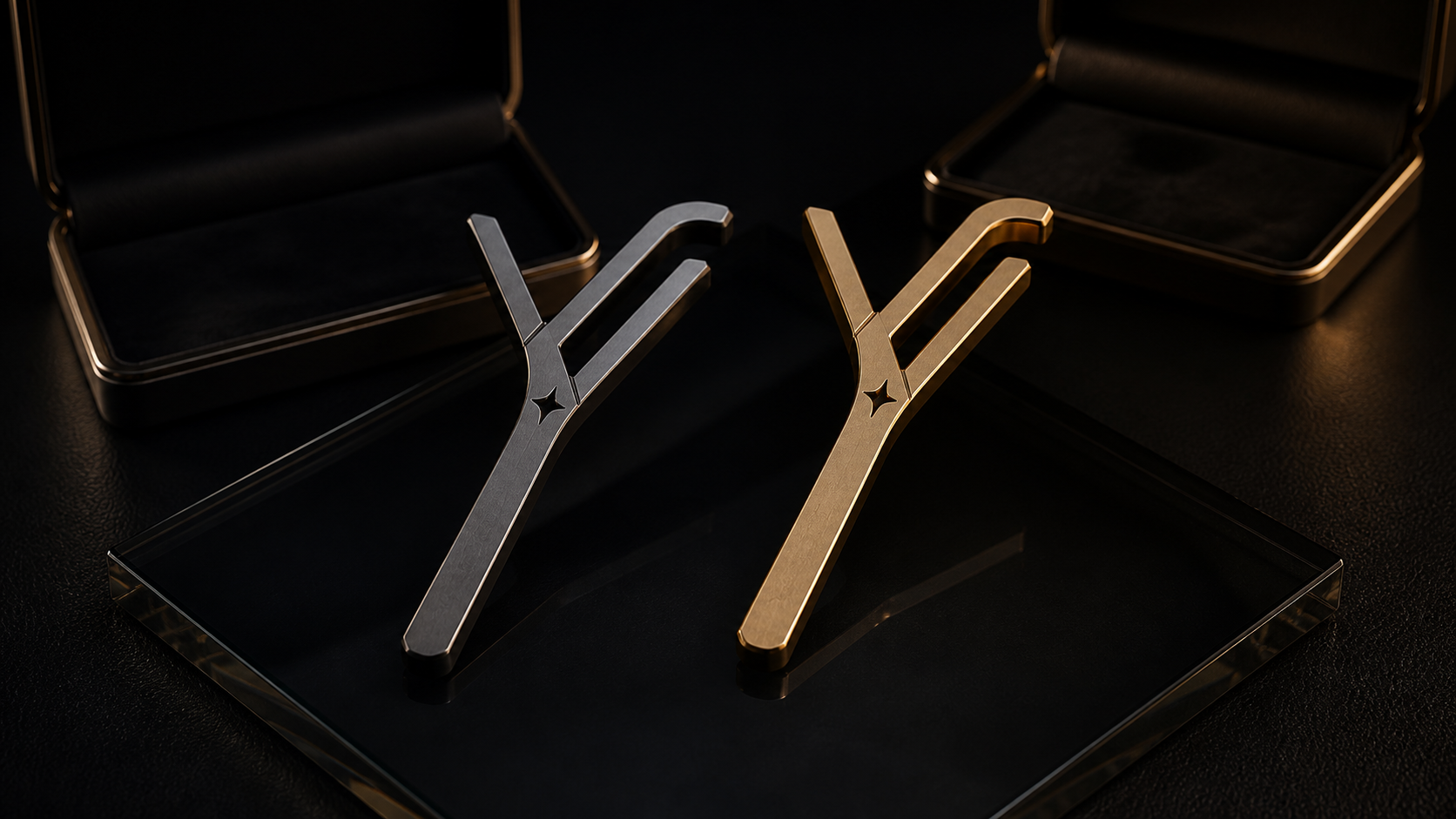 The Y Key Member en gunmetal y The Y Key Inner Circle en dorado